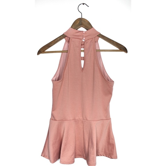 Touch Blue Nude Blush Pink Halter Top Large Preowned - Picture 4 of 6
